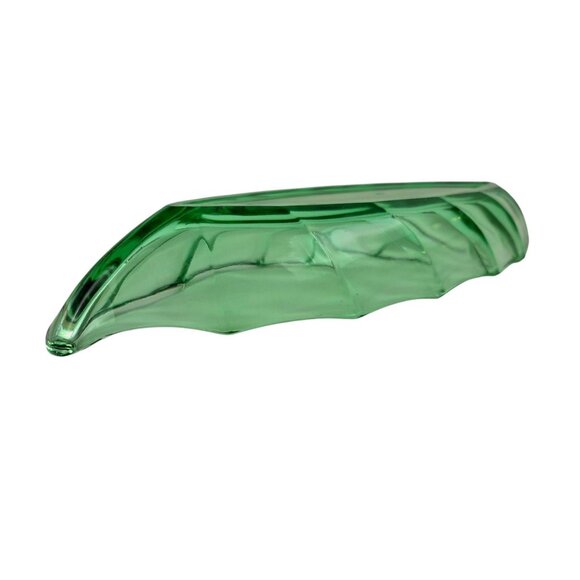 Vintage Heisey Dish Moongleam Twist Green Leaf-Shaped Celery Relish Candy - Picture 7 of 10